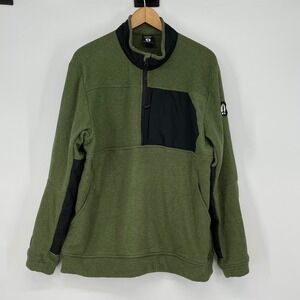 Bearded Goat Green Quarter Zip Pullover‎ Fleece Jacket Size L Huckberry Outdoors